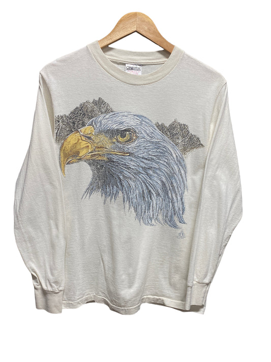 Vintage 90's Oneita Bald Eagle Nature Graphic Long Sleeve Size Small