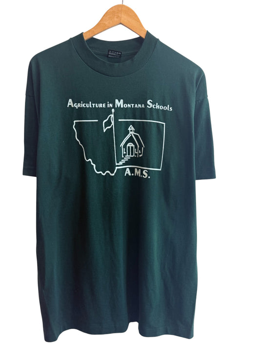Vintage 90's Agriculture in Montana Schools Graphic Tee Size XL