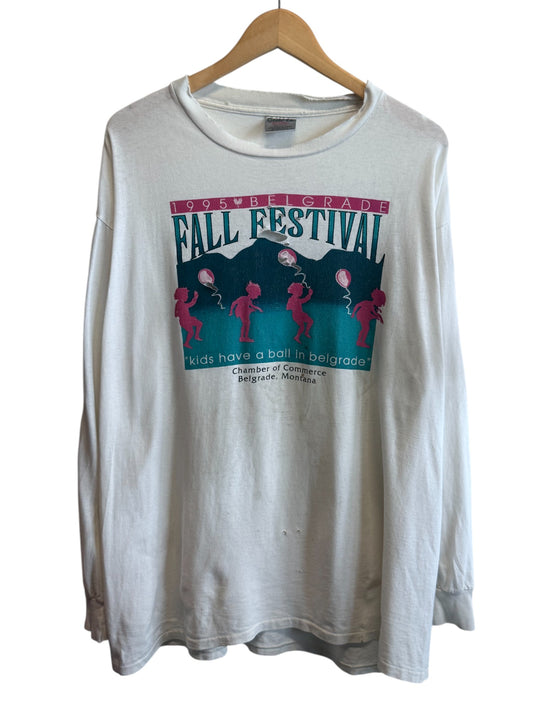 Vintage 1995 Belgrade Montana Fall Festival Long Sleeve Shirt Size XL