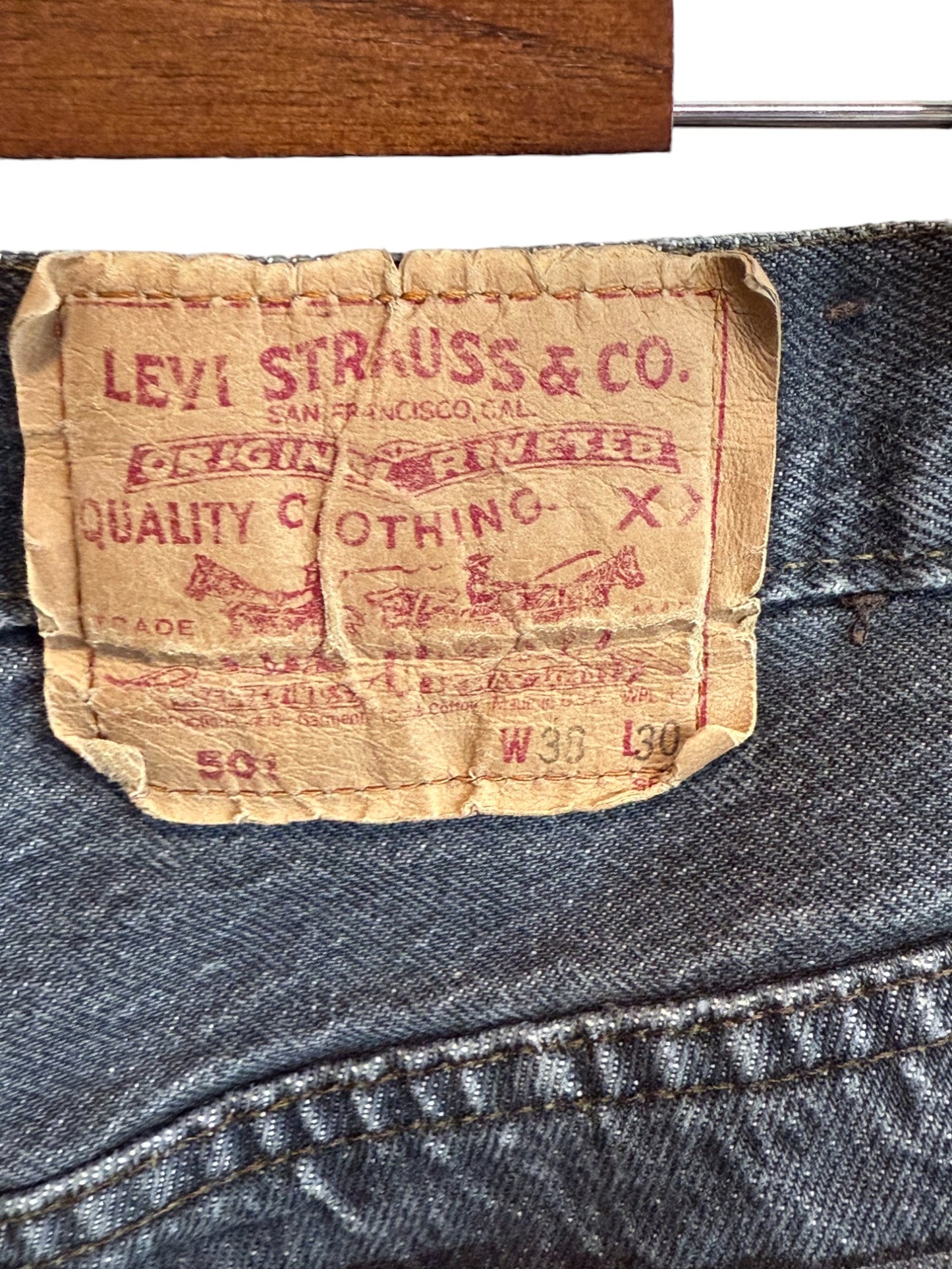 Vintage 90's Levi's 501 Black Made in USA Denim Jeans Size 36x28