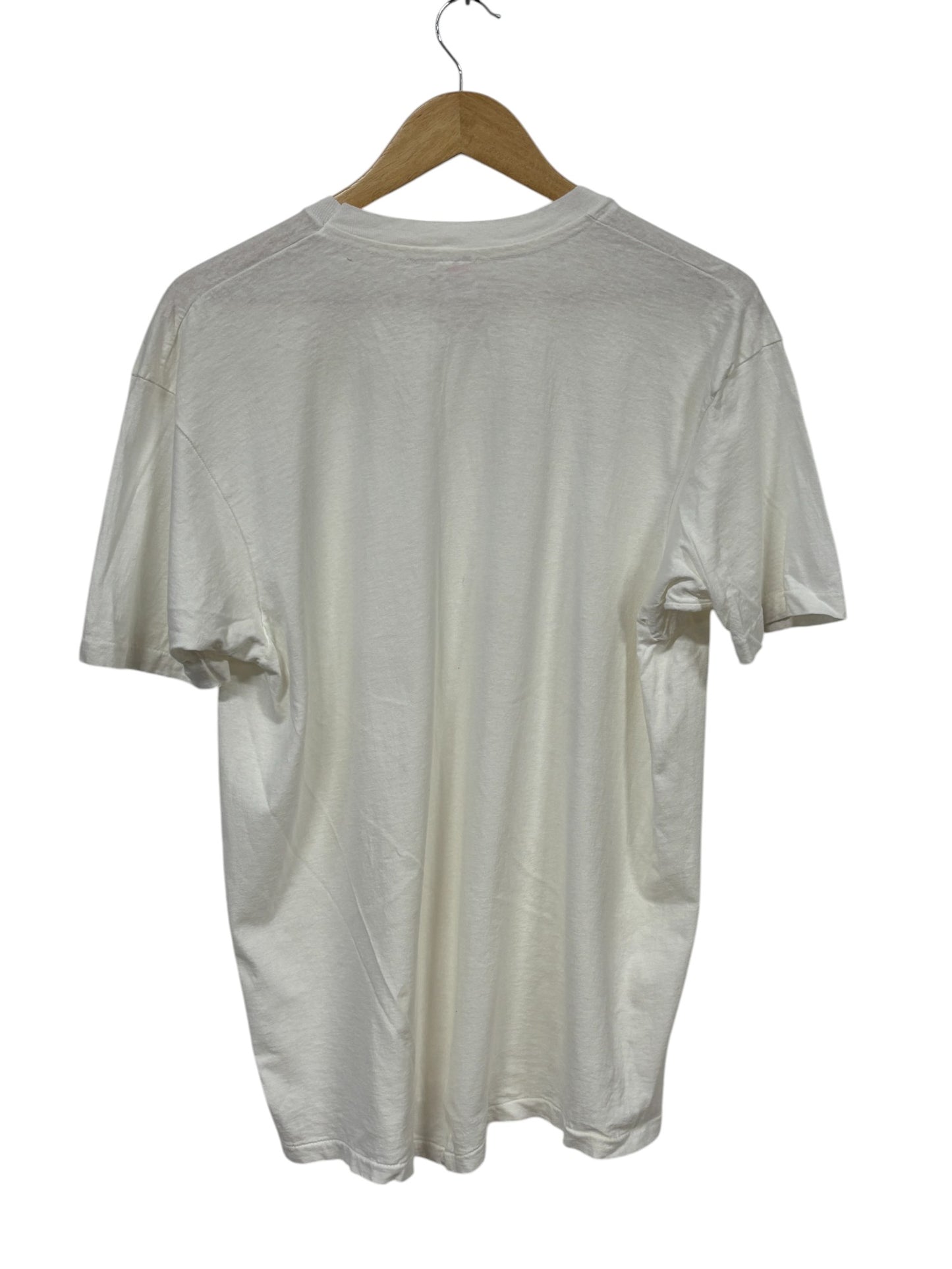 Vintage 80's Hanes Single Stitch White Blank Tee Size XL