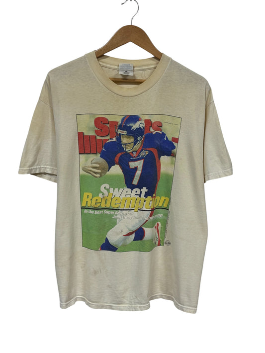 Vintage 90's John Elway Denver Broncos Sports Illustrated Tee Size Large