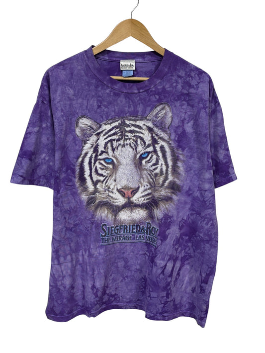 Vintage Y2K Siegfried and Roy Mirage Las Vegas Show Tiger Tee Size Large