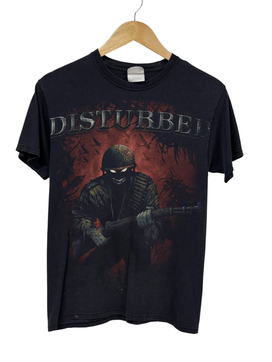 Vintage Y2K Disturbed Soldier Metal Band Tee Size Small