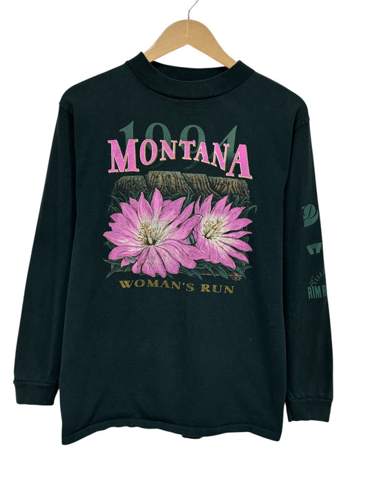 Vintage 1994 Montana Women's Run Cancer Walk Long Sleeve Shirt Size Medium