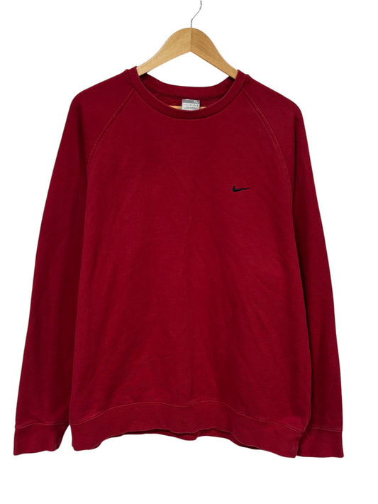 Vintage Y2K Nike Small Swoosh Red Crewneck Sweater Size XL