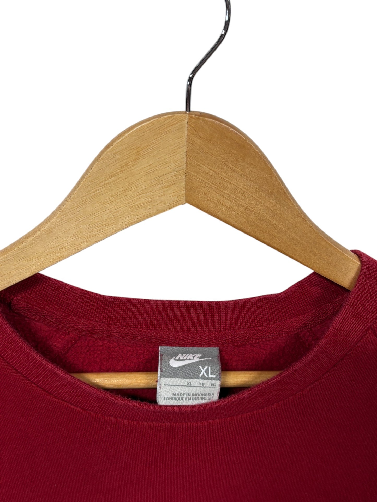 Vintage Y2K Nike Small Swoosh Red Crewneck Sweater Size XL