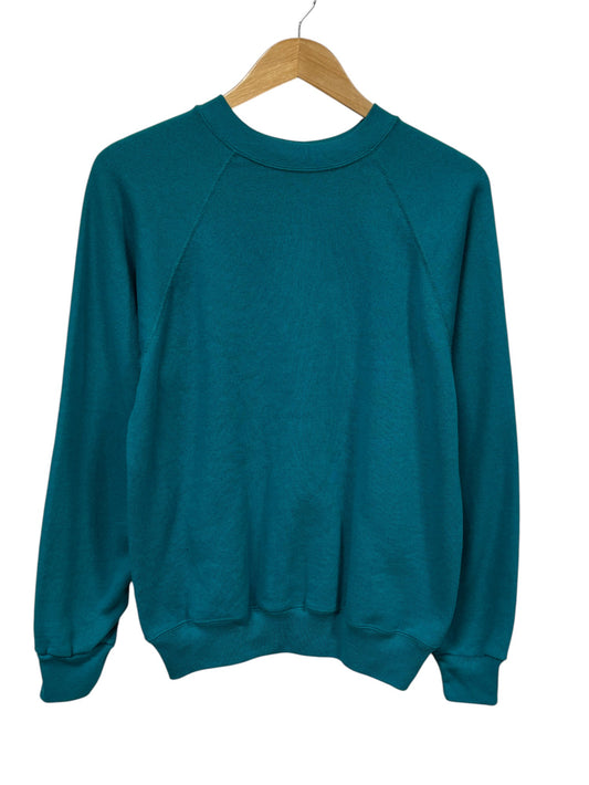 Vintage 80's Tultex Blue Blank Crewneck Sweater Size Medium