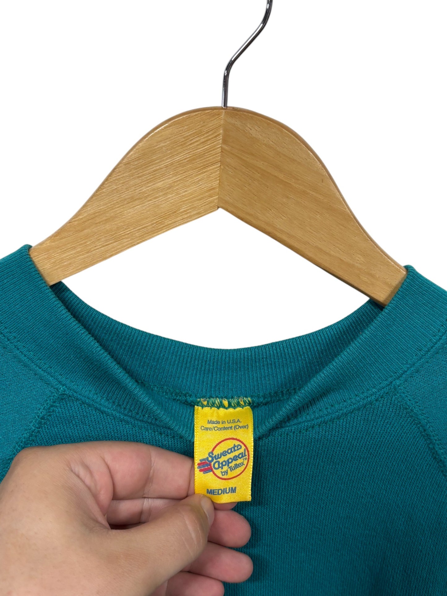 Vintage 80's Tultex Blue Blank Crewneck Sweater Size Medium