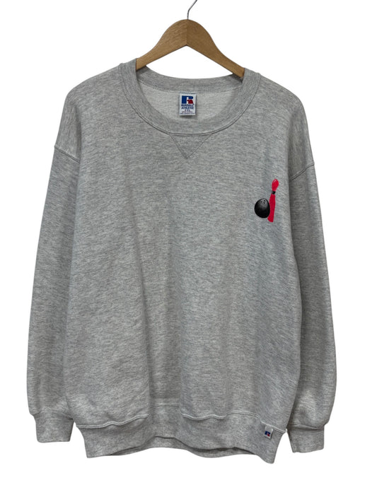 Vintage 90's Russell Athletic Grey Bowling Graphic Sweater Size XXL