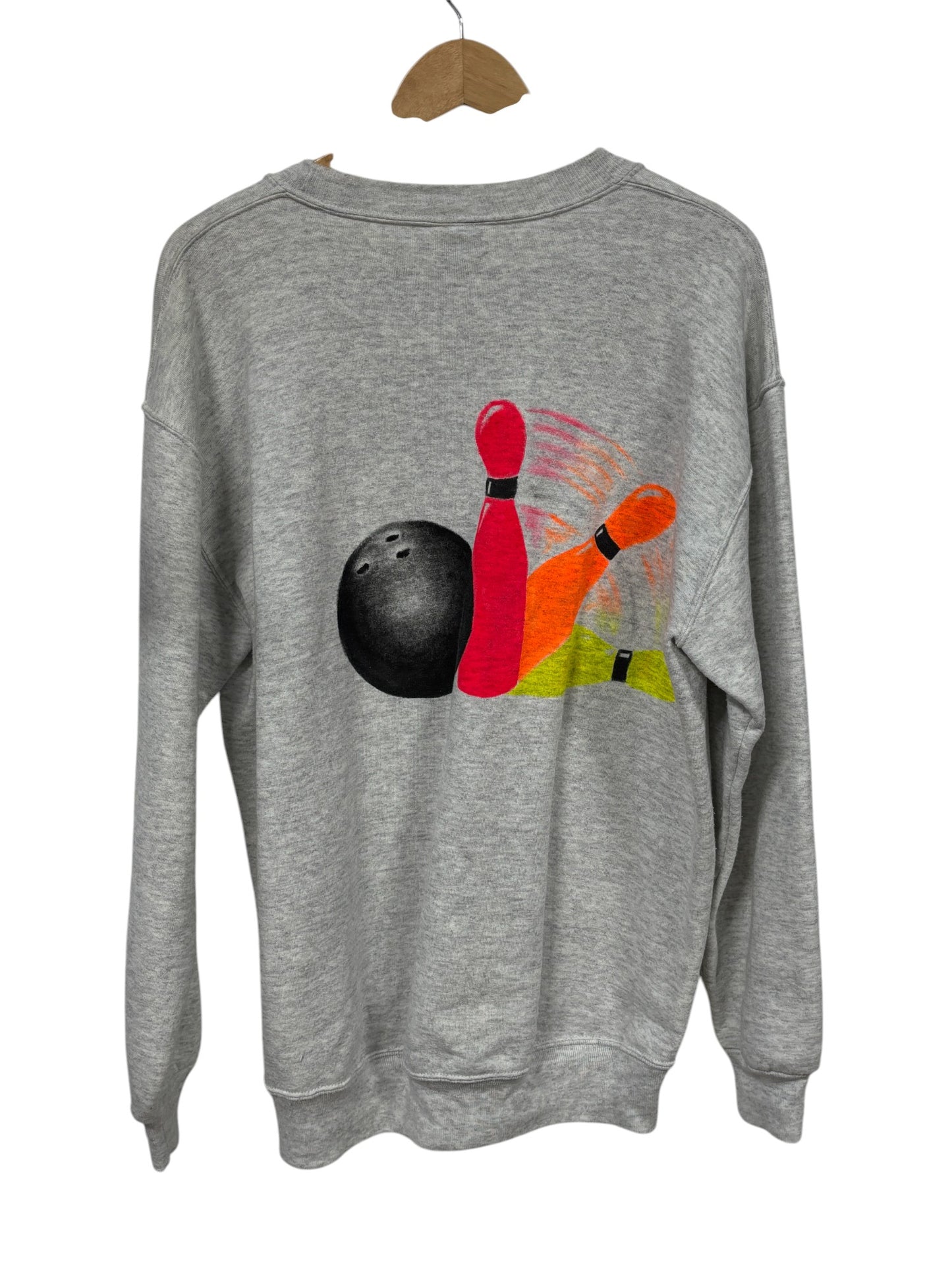 Vintage 90's Russell Athletic Grey Bowling Graphic Sweater Size XXL