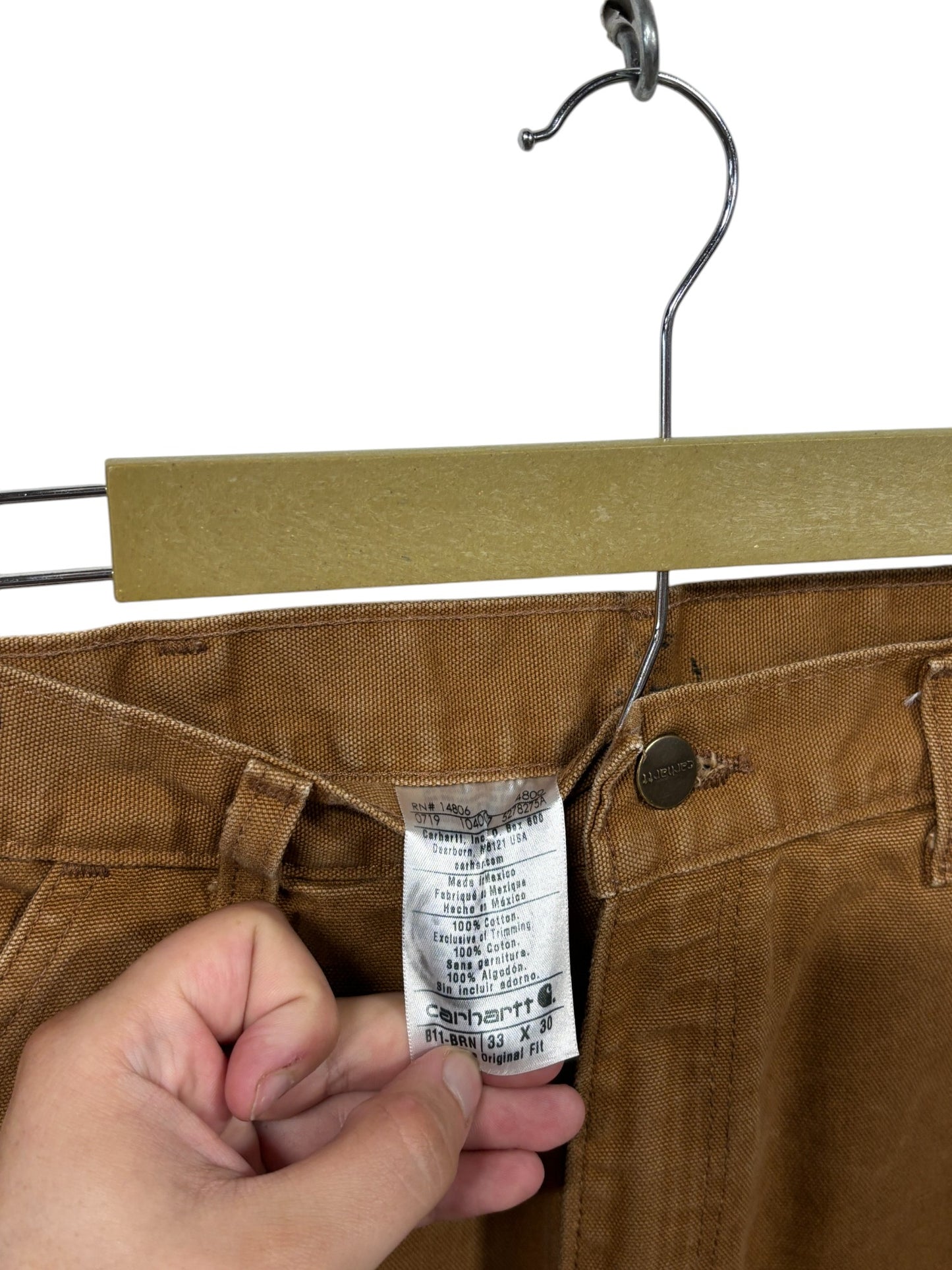 Carhartt Brown Original Fit Carpenter Pants Size 33x30