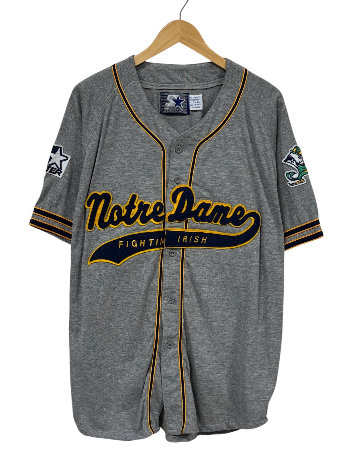Vintage 90's Starter Notre Dame Fighting Irish Baseball Jersey Size XL