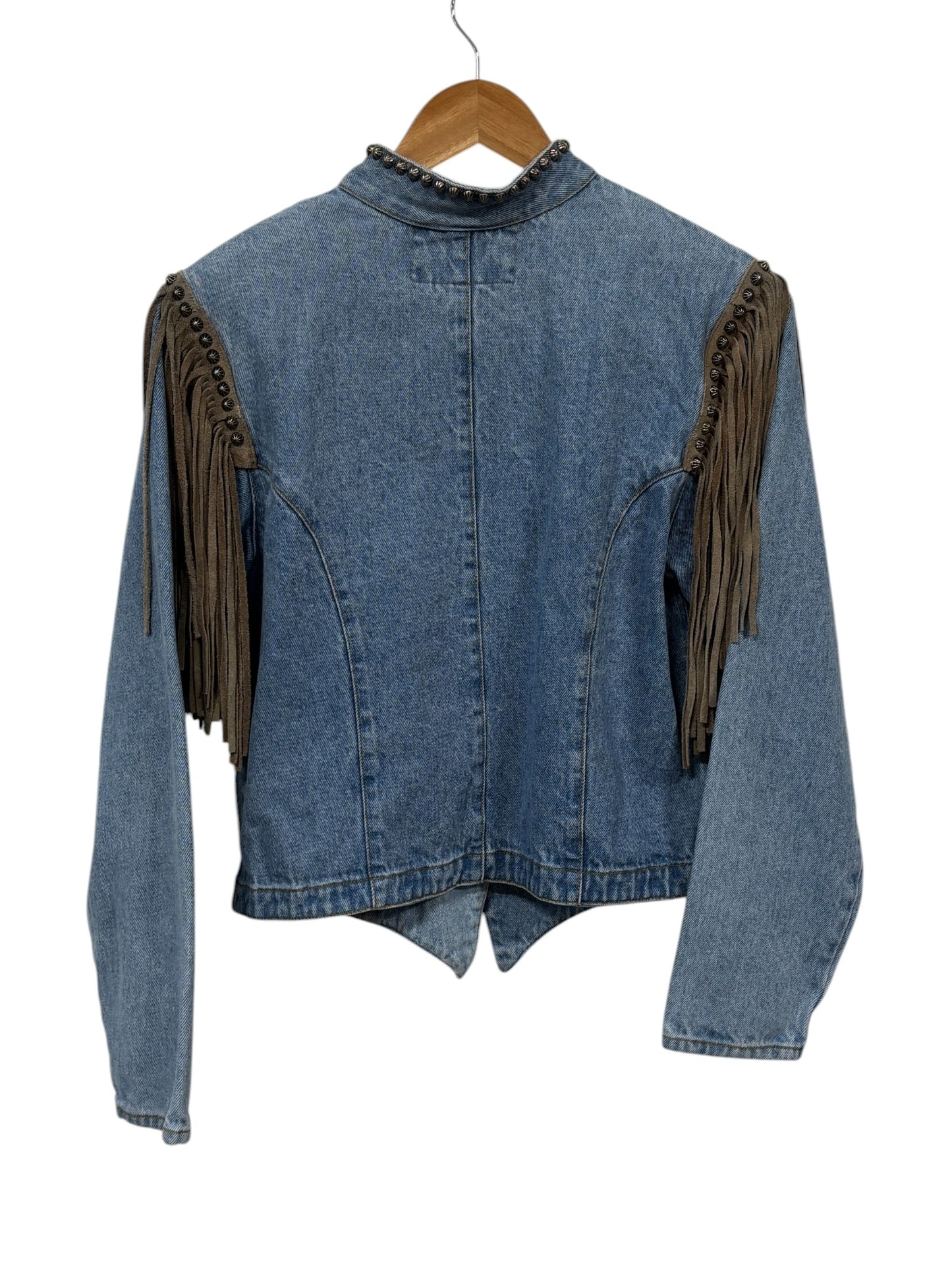 Vintage Women's Amigos Western Denim Fringe Jacket Size Medium