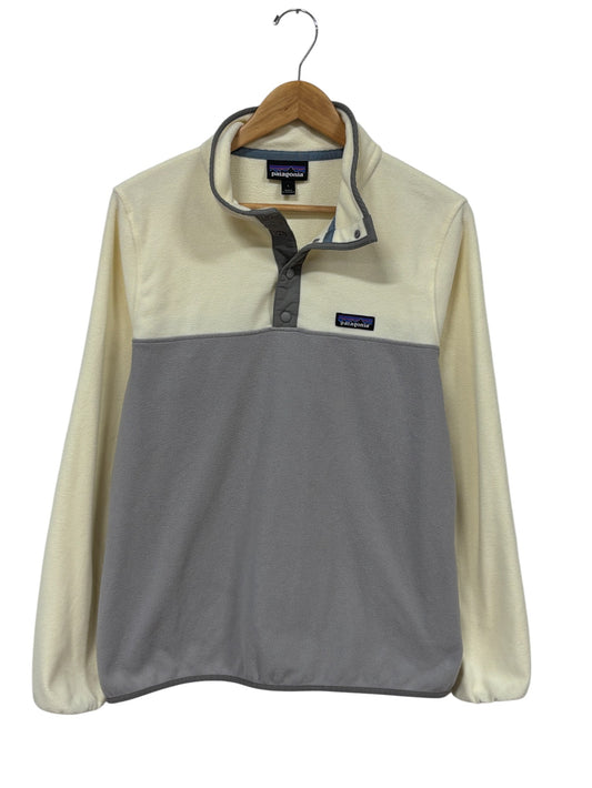 Patagonia Women's White Fleece Snap T Sweater Size Large