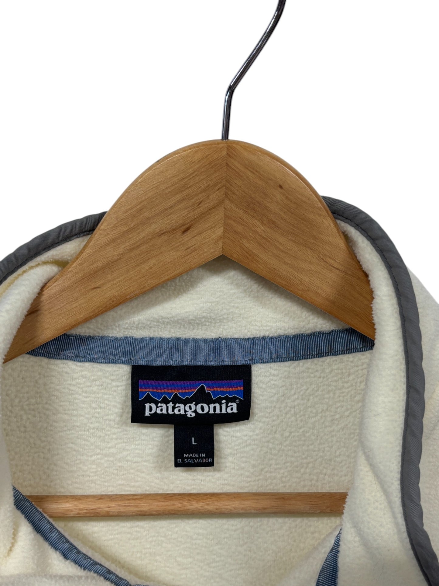 Patagonia Women's White Fleece Snap T Sweater Size Large