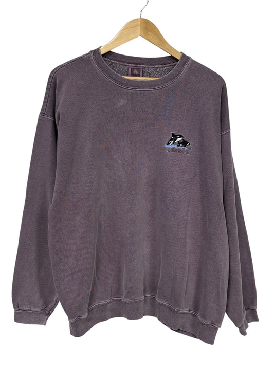 Vintage 90's Oregon Overdyed Orca Killer Whale Sweater Size XL
