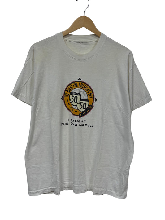 Vintage 90's QVC 50 States Tour Shopping Graphic Tee Size XL