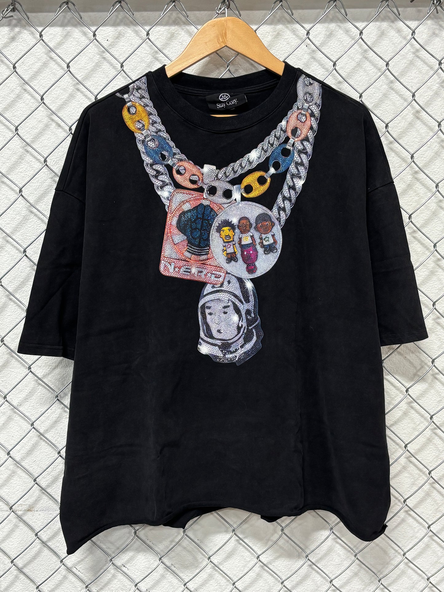 Pharrell Nerd Billionaire Boys Club Chain Graphic Tee Size XL