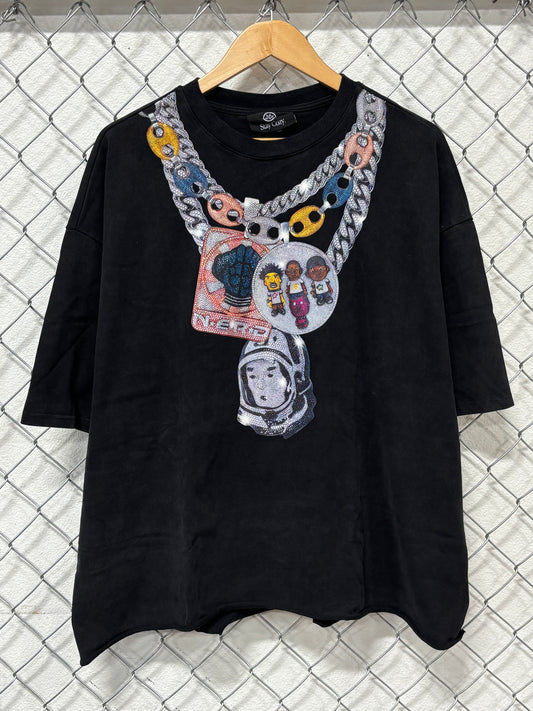 Pharrell Nerd Billionaire Boys Club Chain Graphic Tee Size XL