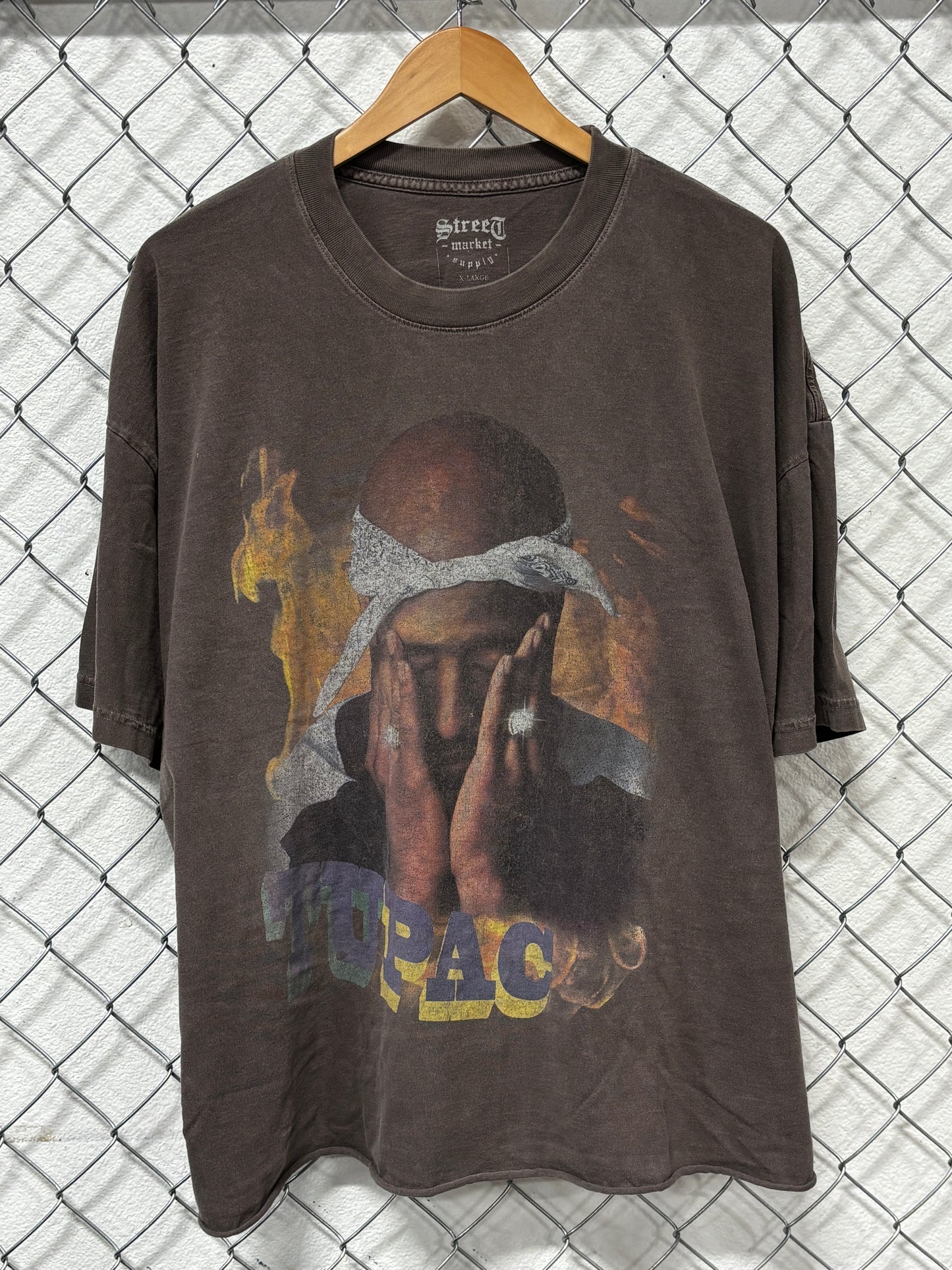 Tupac Shakur Faded Parking Lot Style Rap Hip Hop Tee Size XL
