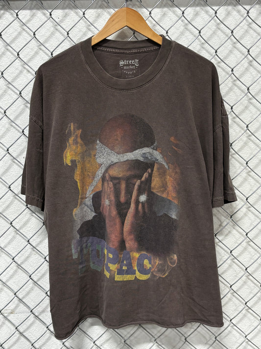 Tupac Shakur Faded Parking Lot Style Rap Hip Hop Tee Size XL