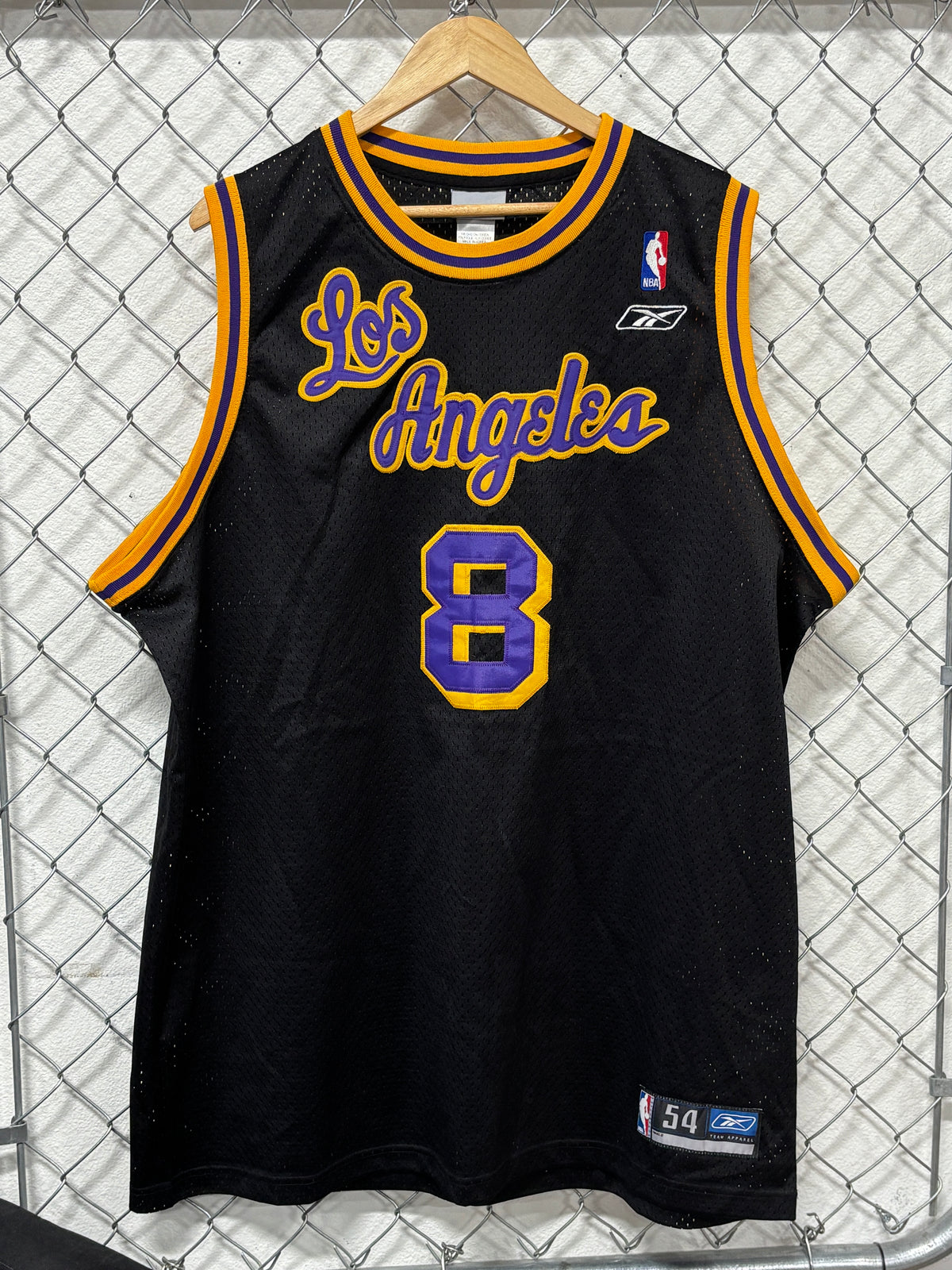 Vintage Reebok Kobe Bryant Los Angeles Lakers #8 Black Jersey Size 54