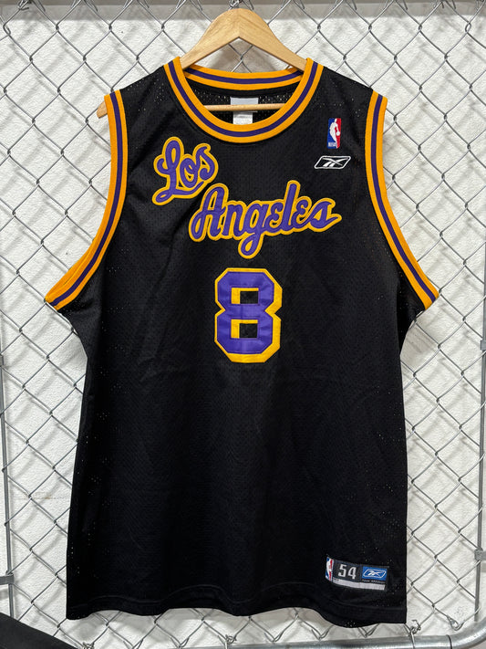 Vintage Reebok Kobe Bryant Los Angeles Lakers #8 Black Jersey Size 54