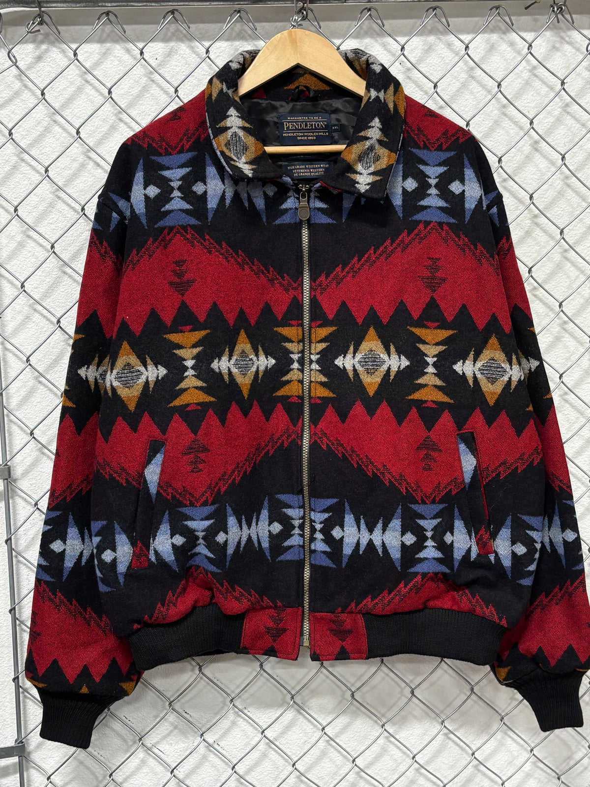 Pendleton High Grade Western Wear Aztec Print Zip Up Jacket Size XXL