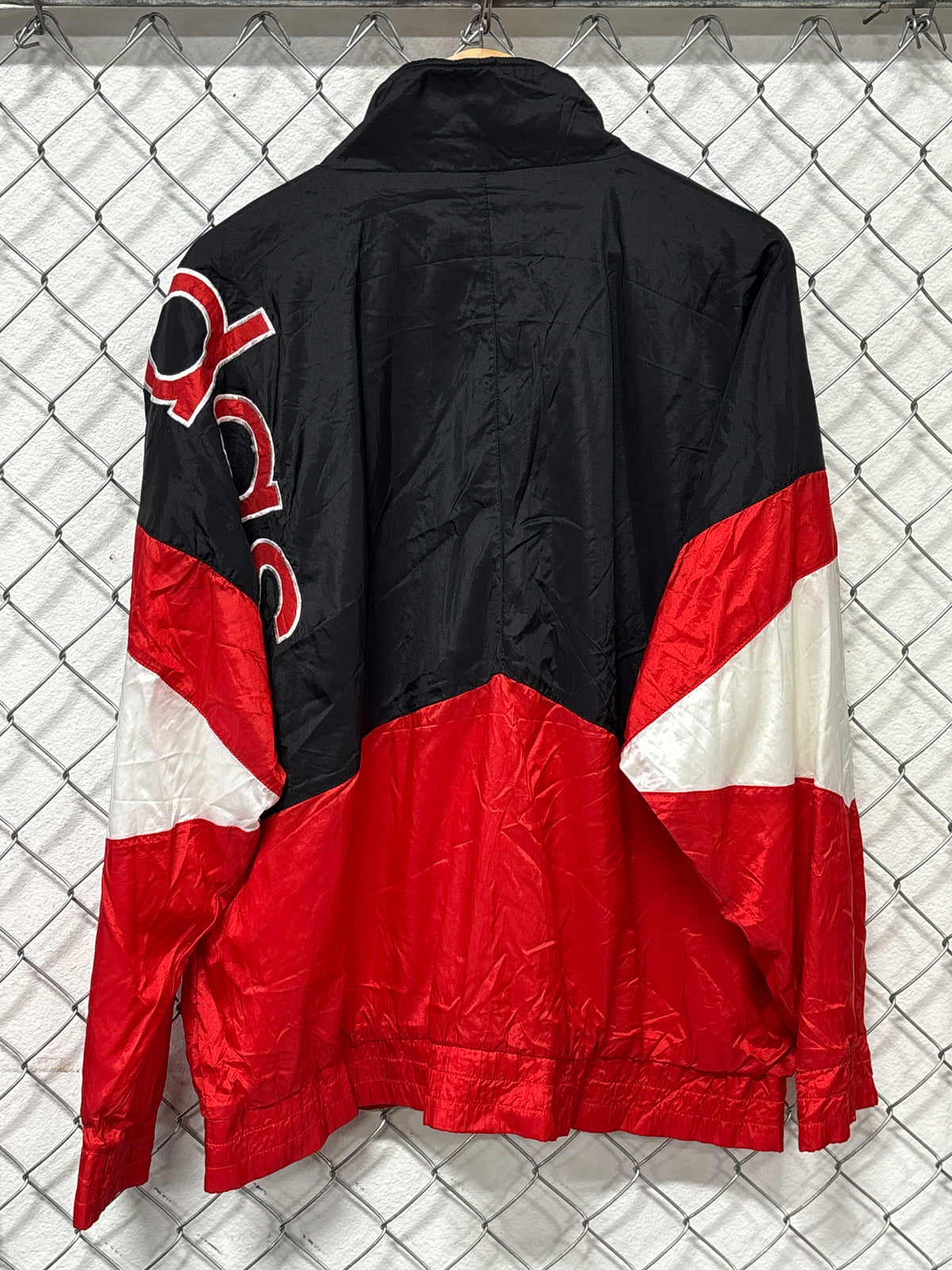 Vintage 80's Adidas Red Black Zip Up Windbreaker Jacket Size XL