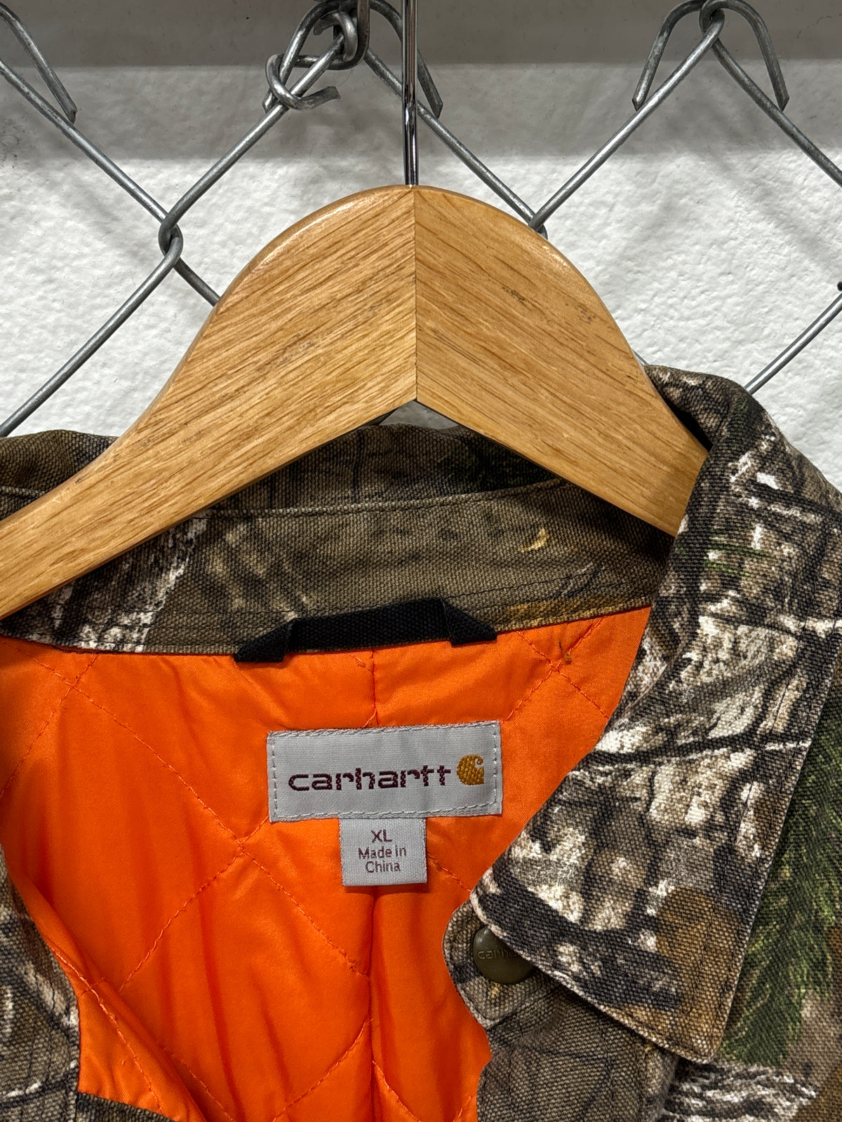 Carhartt Real Tree Woodland Hunting Camo Button Up Jacket Size XL