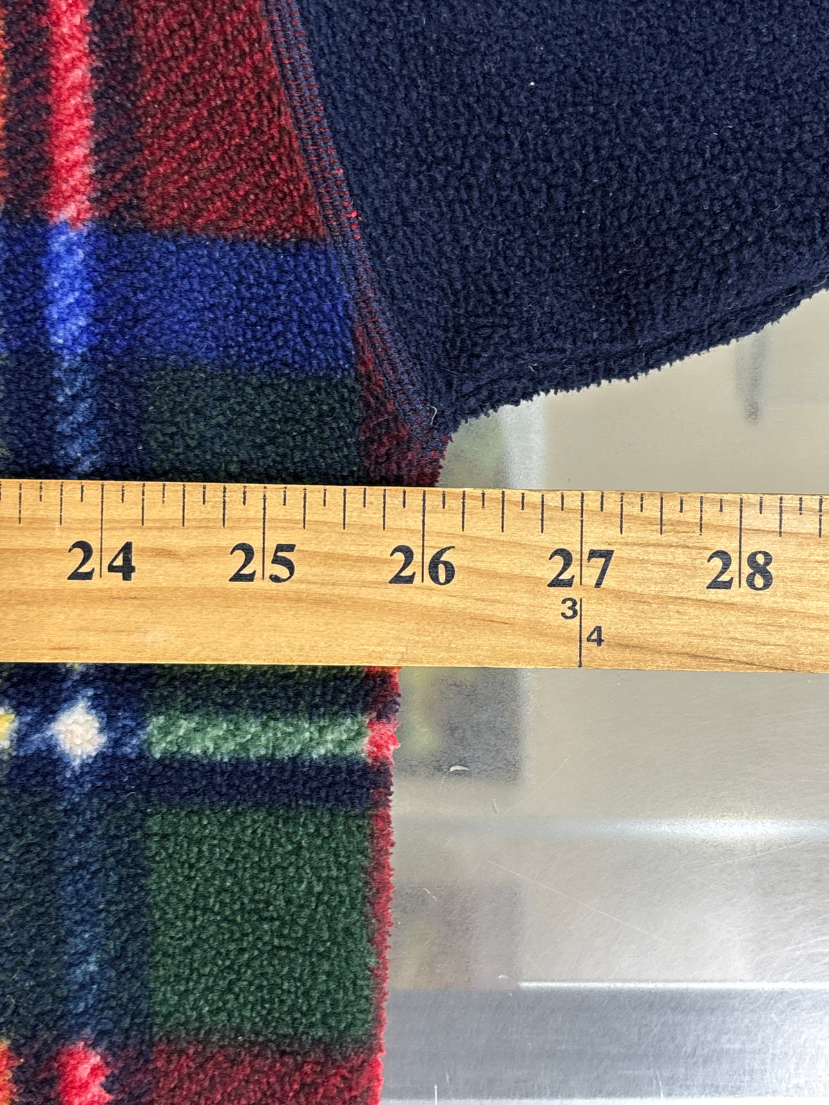 Vintage Nautica Plaid Quarter Zip Fleece Sweater Size XL