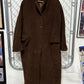 Vintage 80's Calvin Klein Union Made Archive Brown Wool Overcoat Size 14