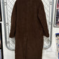 Vintage 80's Calvin Klein Union Made Archive Brown Wool Overcoat Size 14