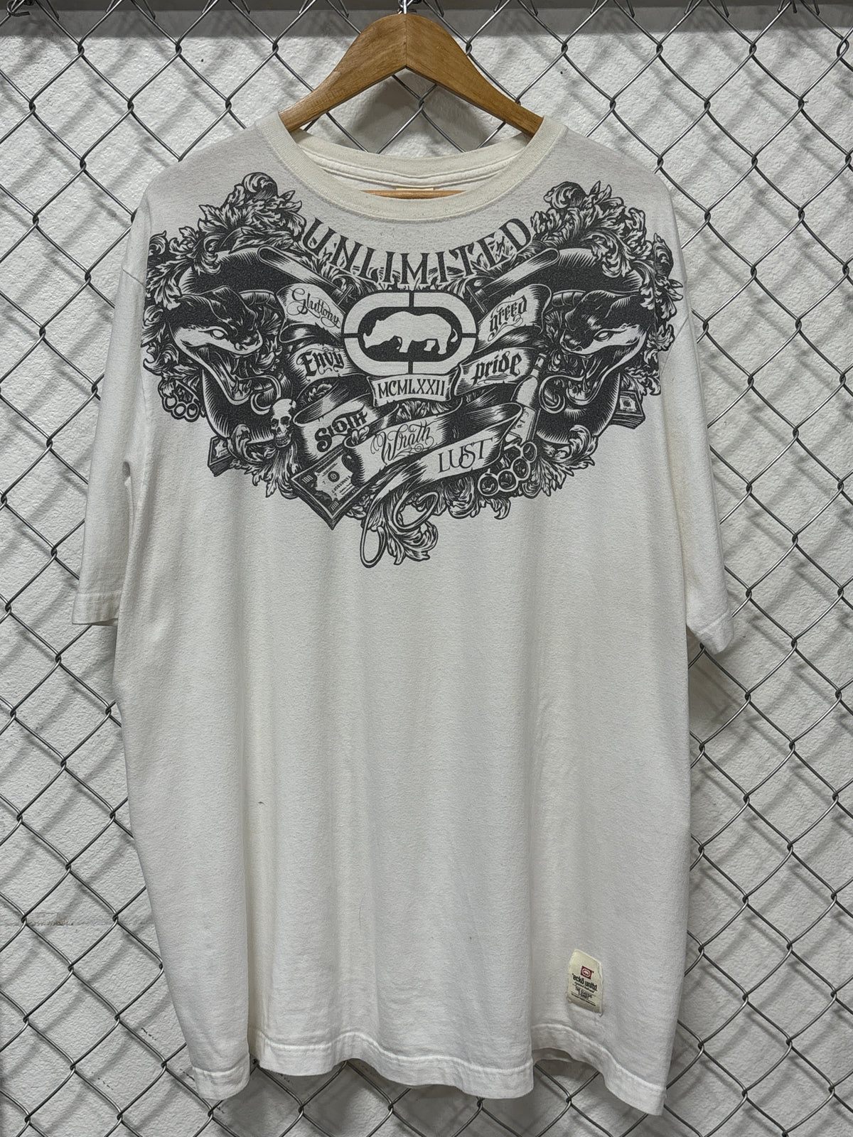 Y2K Ecko Unlimited White Graphic Tee Size XXL