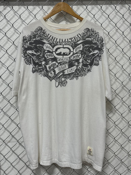 Y2K Ecko Unlimited White Graphic Tee Size XXL