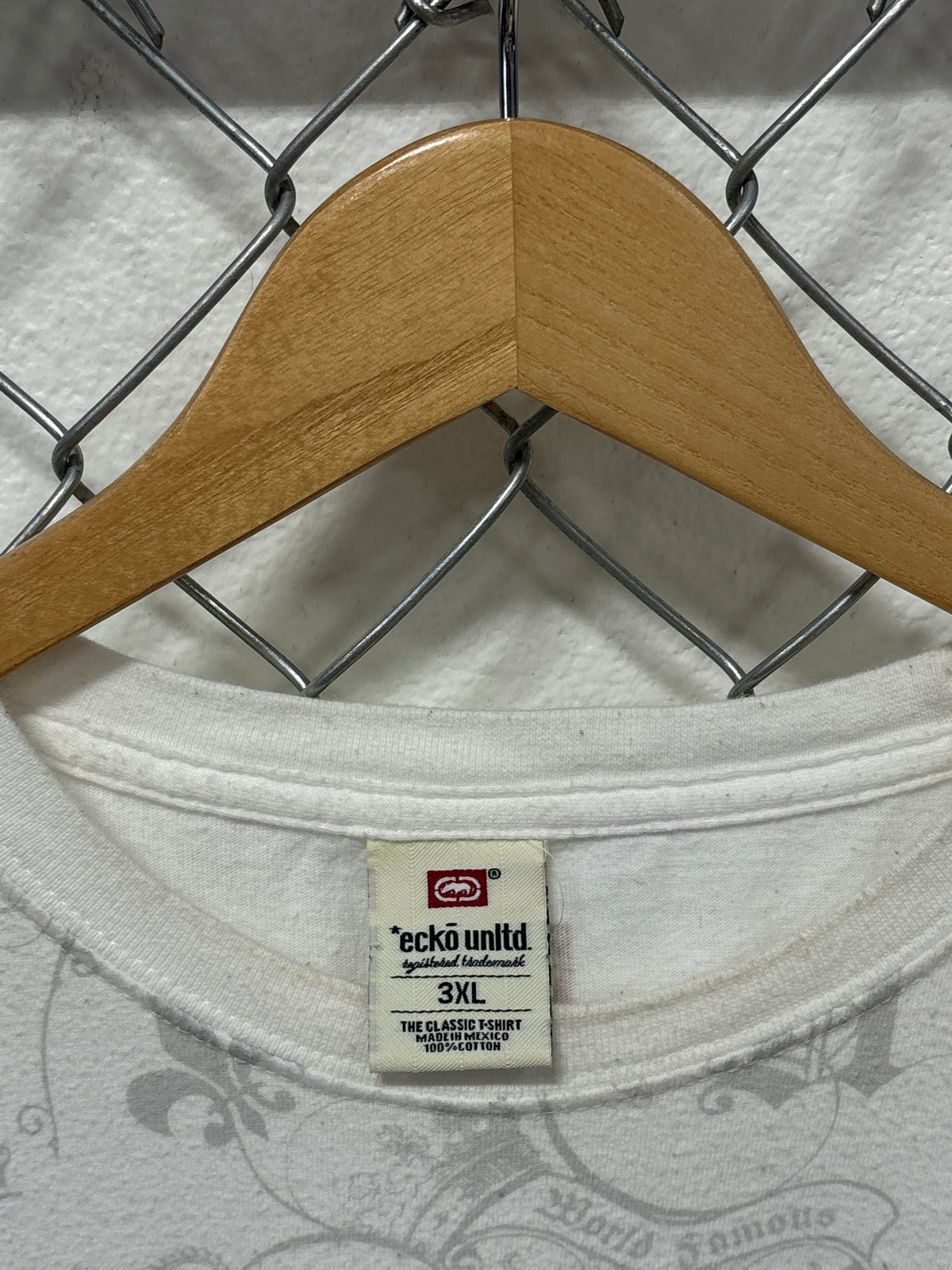 Y2K Ecko Unlimited All Over Print White Graphic Tee Size 3XL