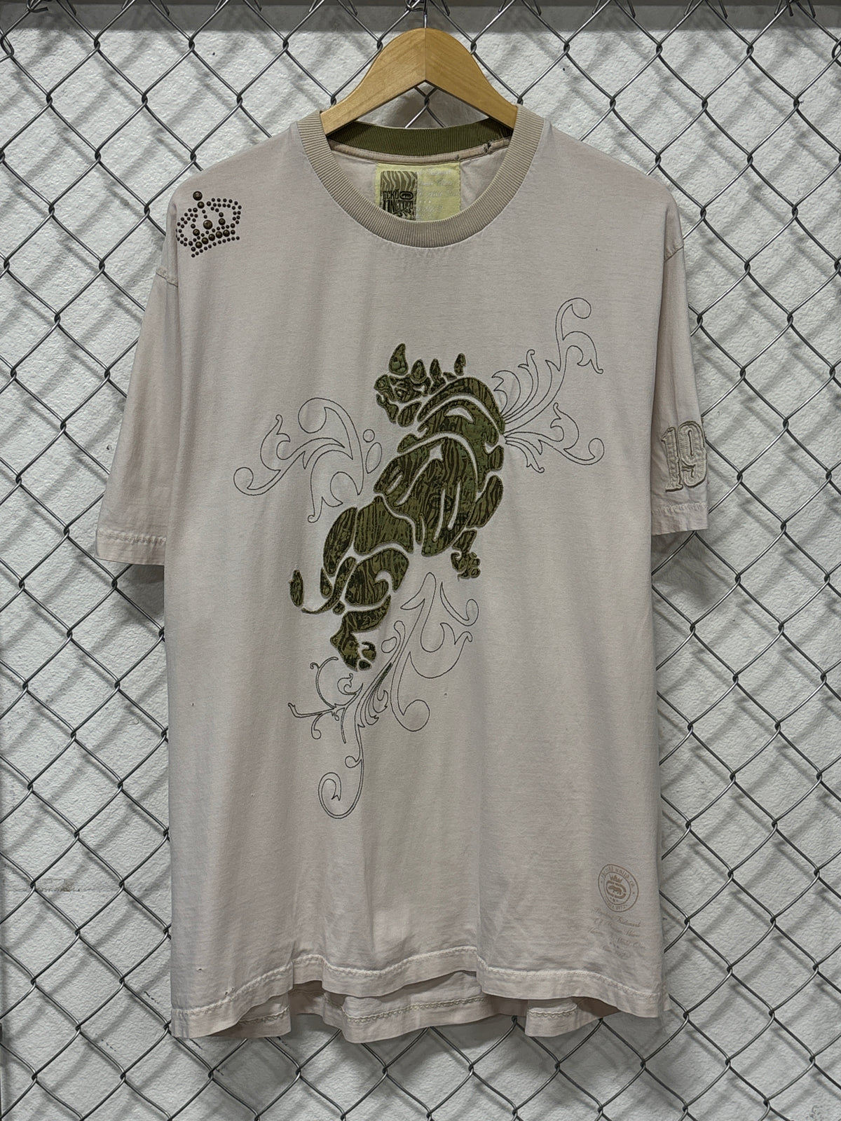 Y2K Ecko Unlimited Rhino Tan Graphic Tee Size XXL