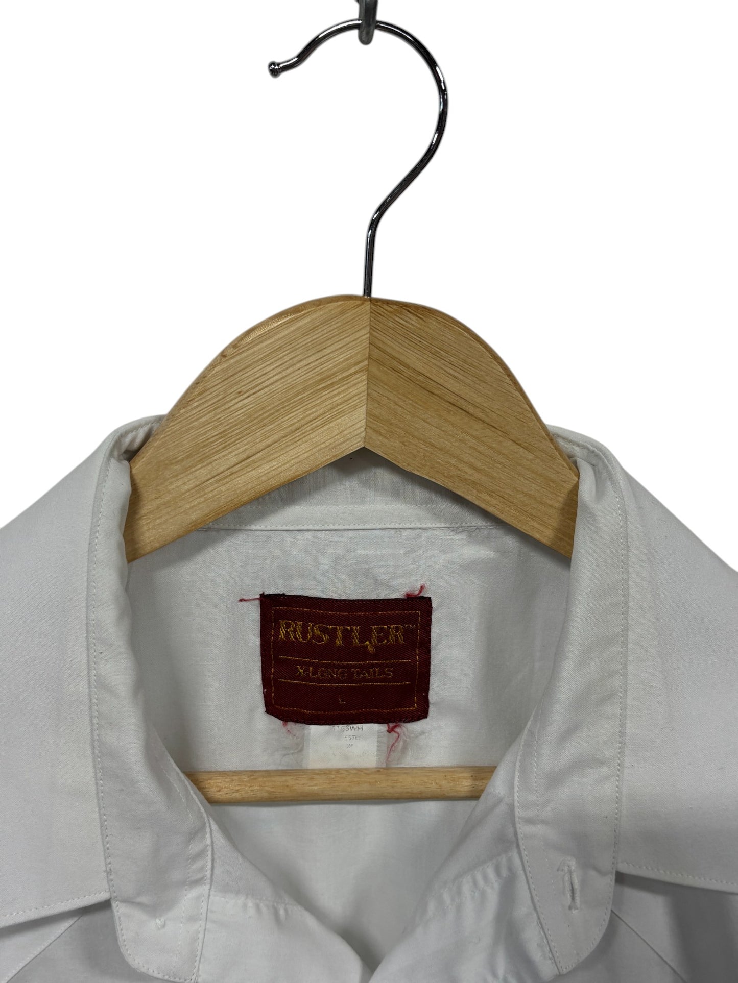 Vintage 90's Rustler White Pearl Snap Button Up Western Shirt Size Large