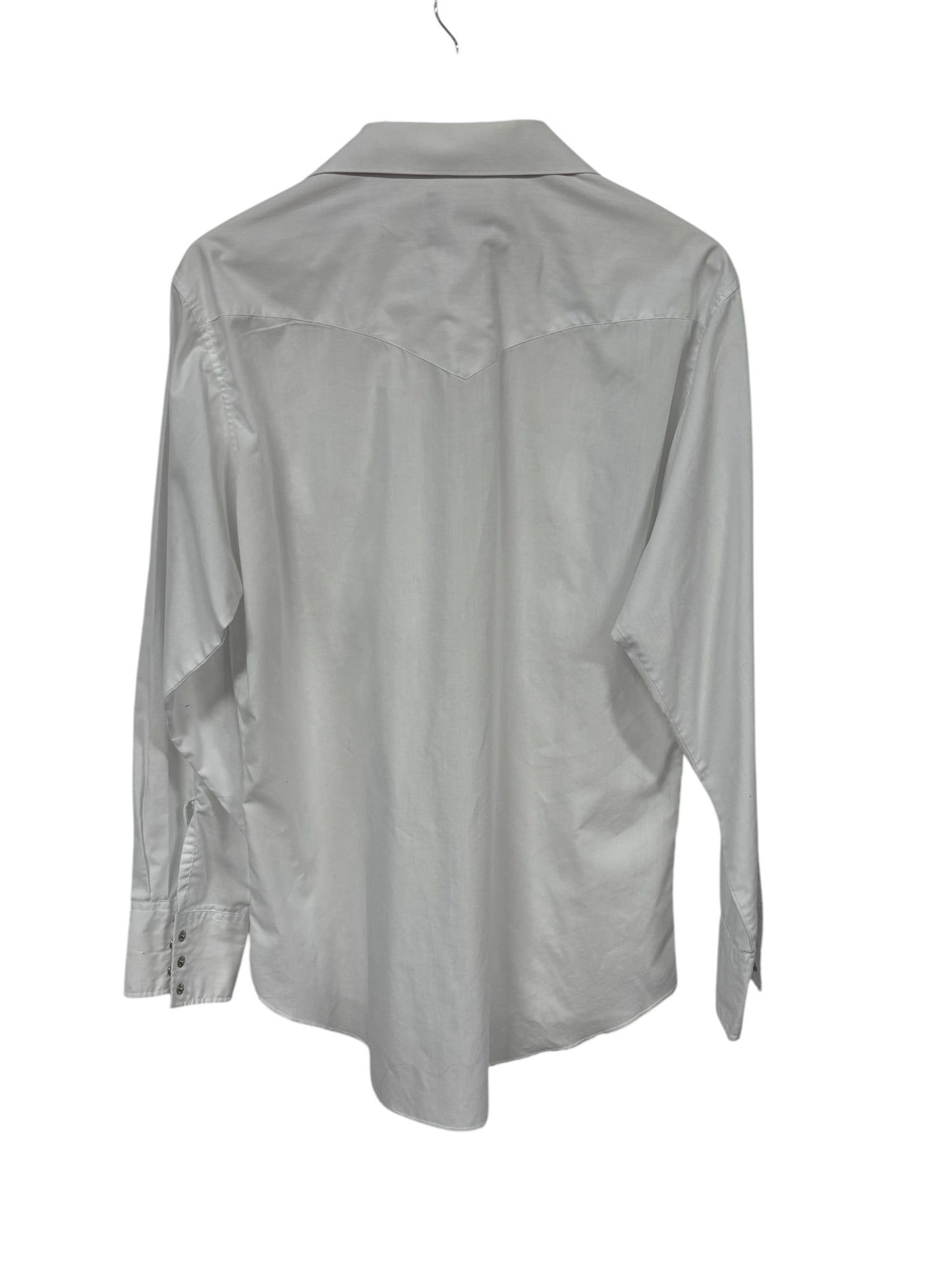 Vintage 90's Rustler White Pearl Snap Button Up Western Shirt Size Large
