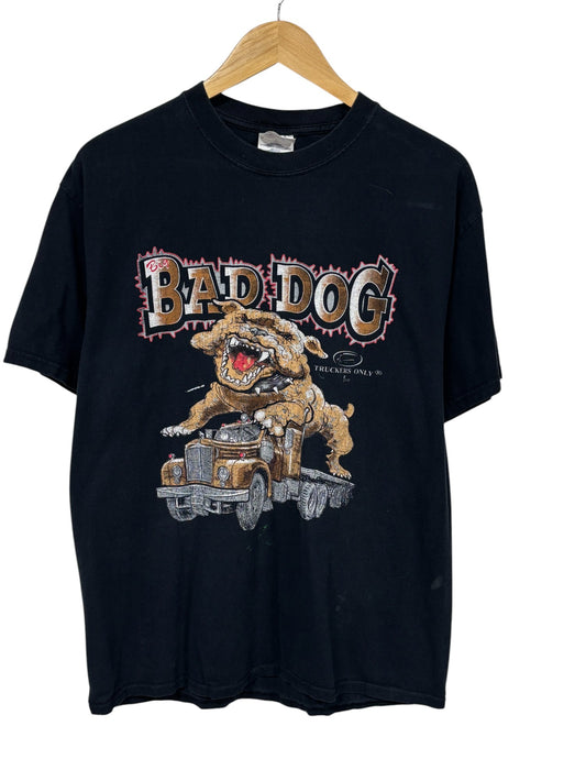 Vintage Y2K Bad Dog Truckers Only Big Print Graphic Tee Size Large