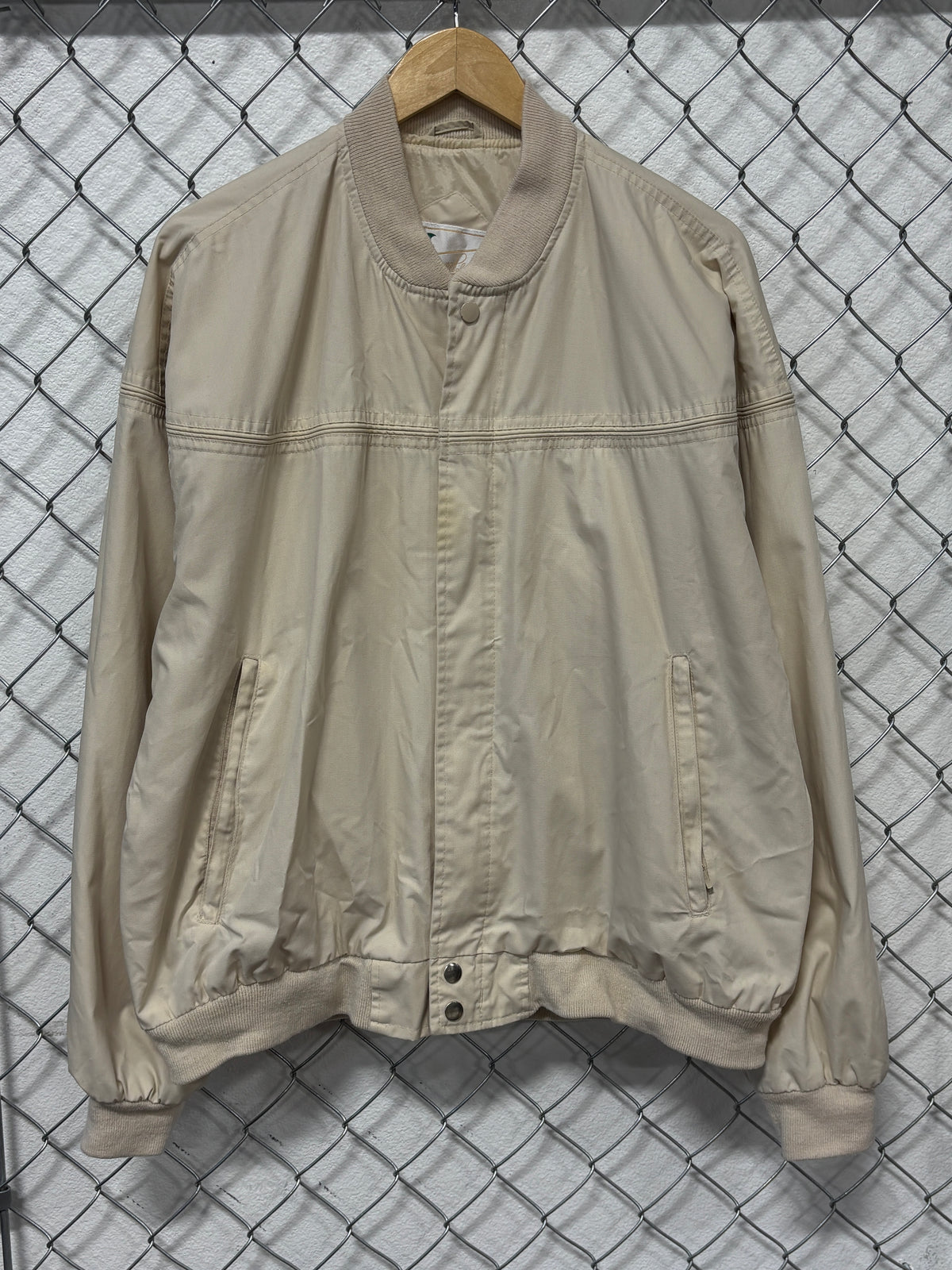 Vintage Arnold Palmer Tan Lightweight Golf Jacket Size Large