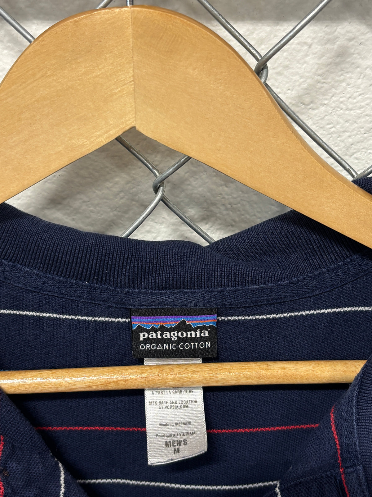 Vintage Patagonia Striped Blue Polo Shirt Size Medium