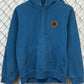 Stussy Blue Sun Logo Pullover Hoodie Size Large