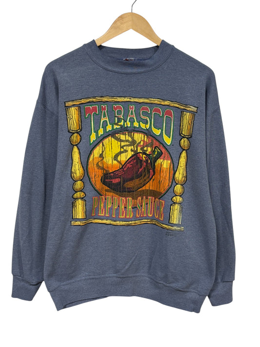Vintage 1995 Tabasco Hot Sauce Graphic Crewneck Sweater Size XL