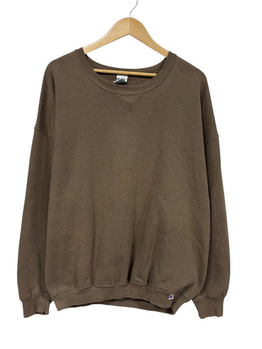 Vintage 90's Russell Athletic Brown Boxy Fit Crewneck Sweater Size XXL