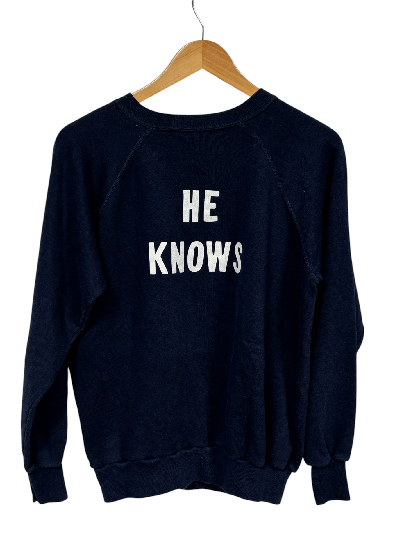Vintage He Knows Crewneck Sweater Size Medium