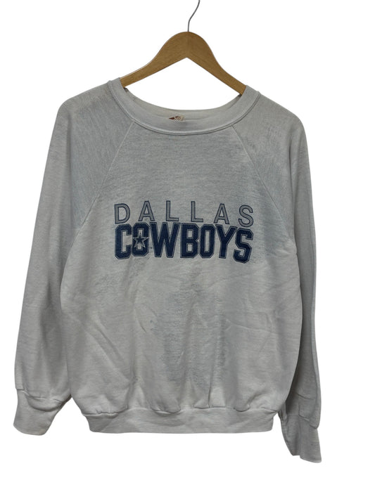 Vintage 80's Logo 7 Dallas Cowboys NFL Crewneck Sweater Size Large