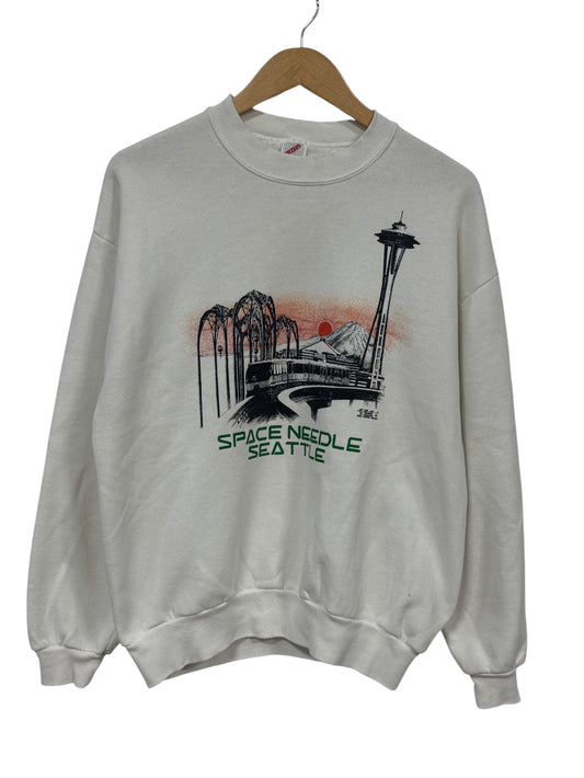 Vintage 90's Seattle Space Needle Graphic Crewneck Sweater Size Large