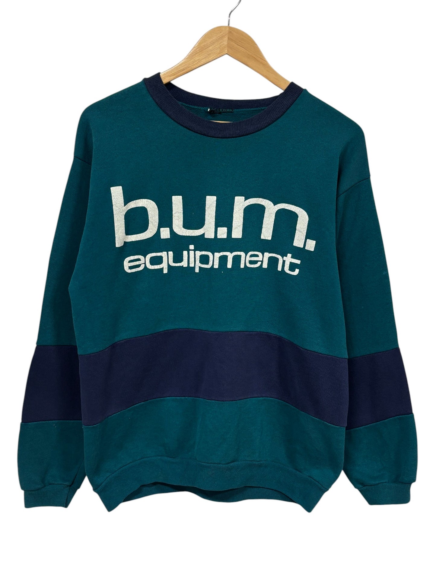 Vintage 90's BUM Equipment Striped Crewneck Sweater Size Large